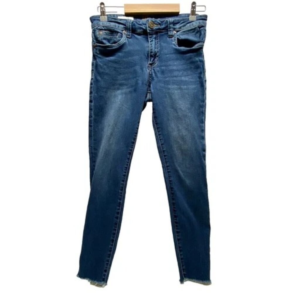 KUT From The Kloth Blue Jeans Women's 4 Carlo Ankle Skinny Raw Hem Medium Wash